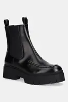 Boty s gumou HUGO Kris dámské, černá barva, na platformě, 50548214