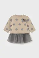 Šaty a svetr Mayoral Newborn béžová barva, mini, áčková, 2808