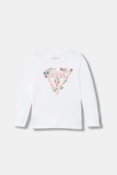 Dětské tričko s dlouhým rukávem Guess bílá barva, K5YI16 K6YW4