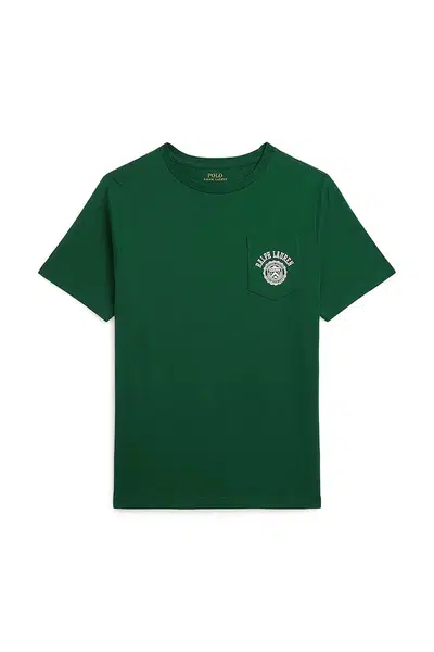 Tričko Polo Ralph Lauren zelená barva, s potiskem, 323979452002