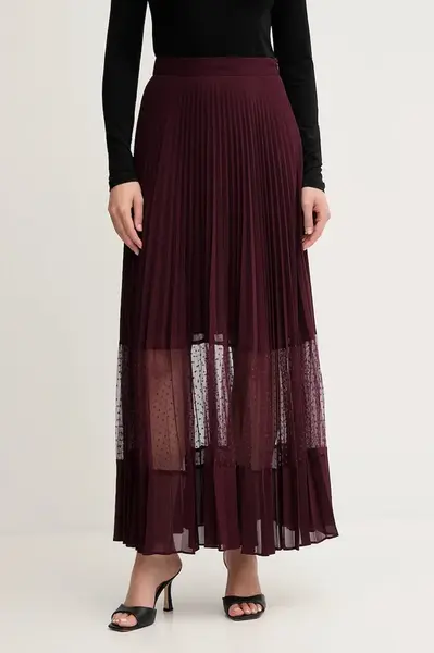 Sukně Twinset fialová barva, maxi, áčková, 252TP2642