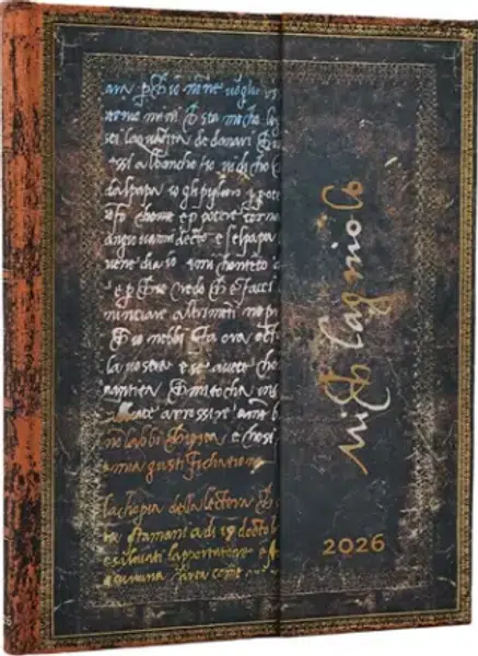 Diář Paperblanks 2026, Michelangelo, Handwriting - 12M, Ultra, vertikální