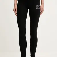 Legíny EA7 Emporio Armani dámské, černá barva, s potiskem, AF12484.7W000539