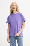 Bavlněné tričko American Vintage dámské, fialová barva, SON02FG