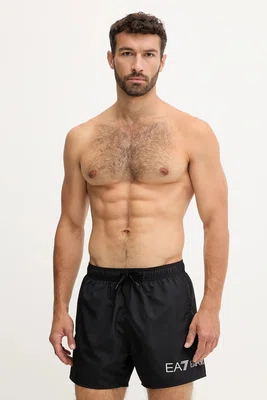Plavkové šortky EA7 Emporio Armani černá barva, AF13049.7M000519