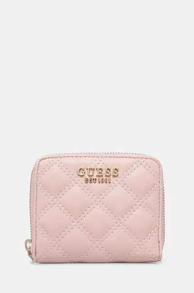 Peněženka Guess GIULLY dámská, růžová barva, SWQG87 48137