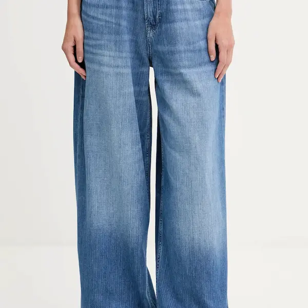 Džíny Tommy Jeans dámské, modrá barva, DW0DW21738