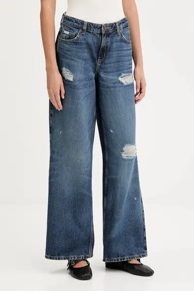 Džíny Guess Jeans dámské, tmavomodrá barva, W5YA0Y D5R22