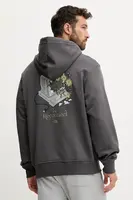 Bavlněná mikina The North Face Connect Relaxed pánská, šedá barva, s kapucí, s potiskem, NF0A8E40RHI1