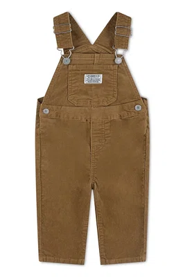 Dětské bavlněné lacláče Levi's CORDUROY OVERALL hnědá barva, 6EJ335