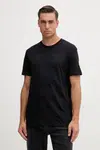 Bavlněné tričko Armani Exchange pánské, černá barva, s potiskem, XM001414 AF16432