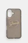 Obal na telefon Guess iPhone 16 6.1" černá barva, GUHCP16SHCHGSPK