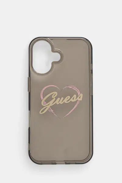 Obal na telefon Guess iPhone 16 6.1" černá barva, GUHCP16SHCHGSPK