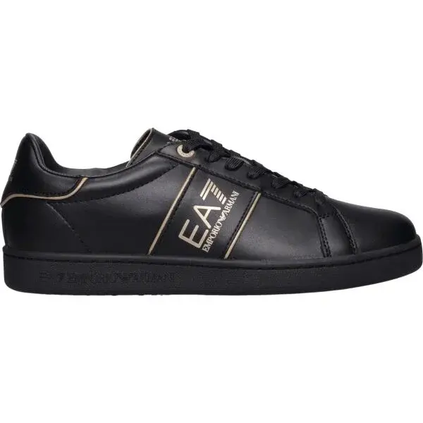 EA7 CLASSIC LOGO Pánské kožené tenisky, černá, velikost 46