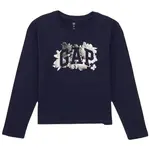 GAP FRCH VALUE LOGO Dívčí tričko s dlouhým rukávem, tmavě modrá, velikost