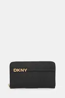 Kožená peněženka Dkny dámská, černá barva, R521KM28