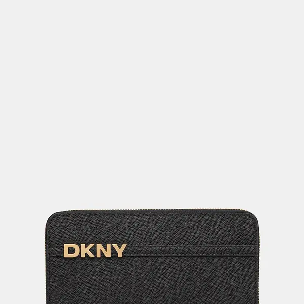 Kožená peněženka Dkny dámská, černá barva, R521KM28