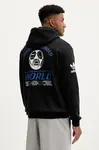 Mikina adidas Originals Graphic Hoodie pánská, černá barva, s kapucí, s potiskem, JX3058