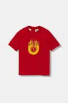 Dětské bavlněné tričko adidas Performance SPAIN červená barva, s potiskem, JZ9003