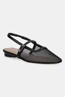 Baleríny Tommy Hilfiger MESH ROUND HEEL BALLERINA černá barva, s odkrytou patou, FW0FW08962