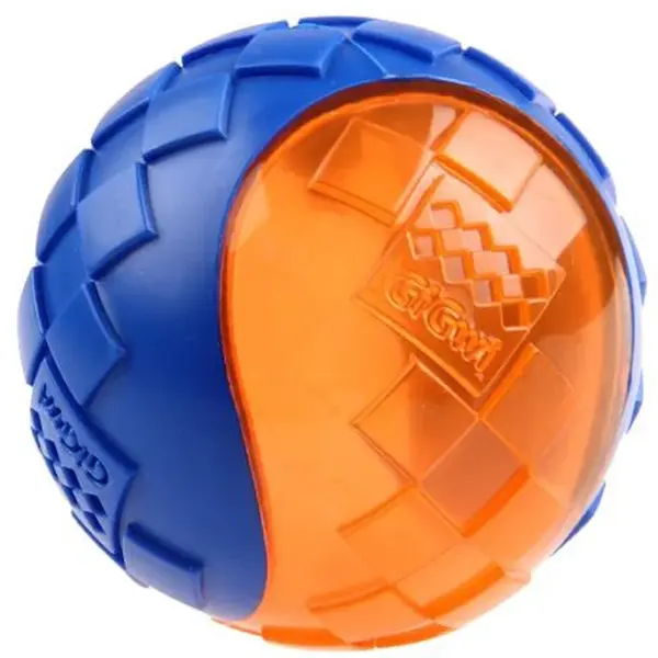 GIGWI Ball Loptička pre psov transparentná modro/oranžová 6,4 cm