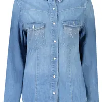GUESS JEANS LONG SLEEVE SHIRT WOMEN BLUE