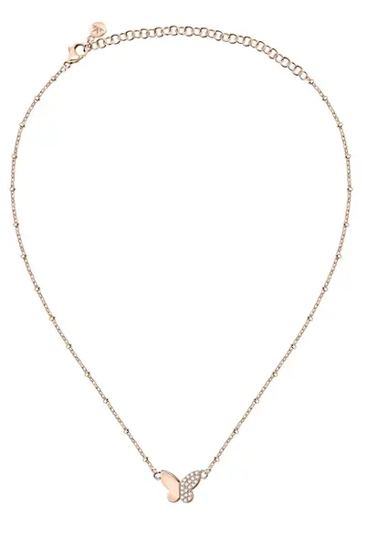 Morellato Bronzový motýlikový náhrdelník s kryštálmi Passioni SAUN03