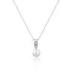 JwL Luxury Pearls Elegantný náhrdelník s pravou perlou a zirkónmi JL0748 (retiazka, prívesok)