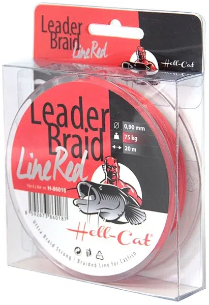 Hell-cat náväzcová šnúra leader braid line red 20 m-priemer 1,40 mm / nosnosť 125 kg