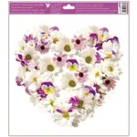 Anděl Okenná fólia Srdce z kvetov 30 x 33,5 cm bielofialové