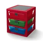 LEGO® organizér se třemi zásuvkami - červená