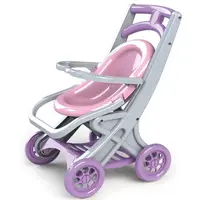 DOLONI Kočárek pro panenky 3 v 1 - růžový/šedý