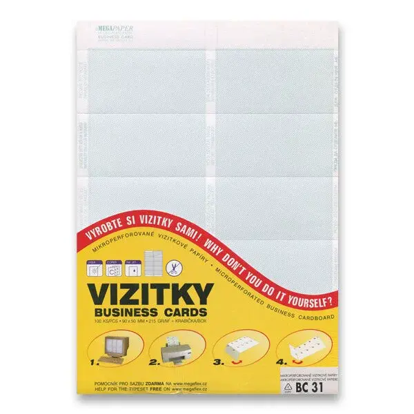 Vizitkový karton Trodat - modrý pruh, 10 ks