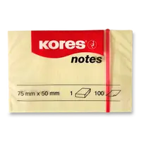 Samolepicí bloček Kores - žlutý - 75 × 50 mm, 100 listů