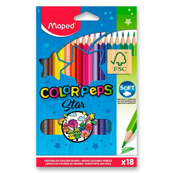 Pastelky Maped Color'Peps - 18 barev