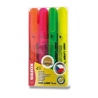Zvýrazňovač Kores High Liner Plus - sada 4 barev