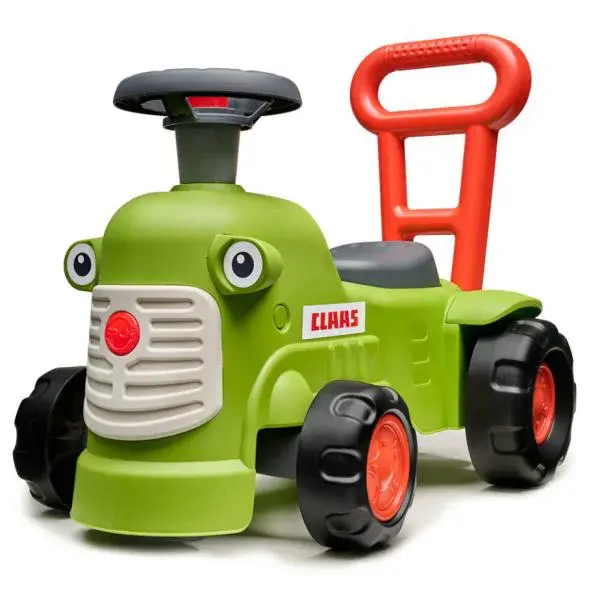 Falk Odrážedlo a chodítko 2v1 traktor Claas světle zelený s volantem