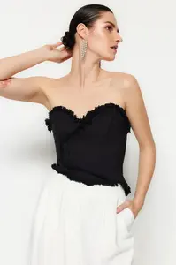 Dámské šaty Trendyol TPRSS22BS0070/Black