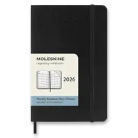 Diář Moleskine 2026 - měkké desky, S, měsíční, černý
