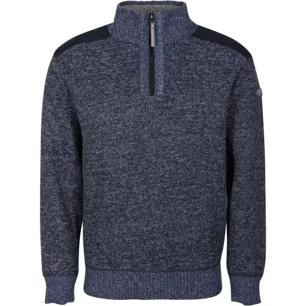 PROGRESS LOFOTEN Pánský svetr s krátkým zipem, tmavě modrá, velikost