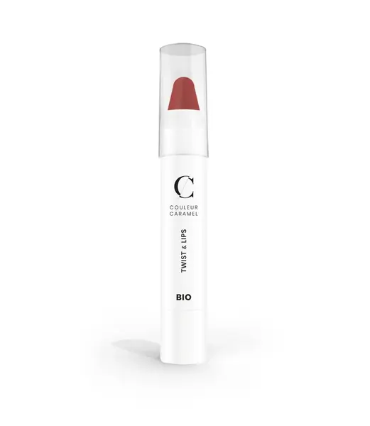 Couleur Caramel BIO Twist & Lips 401 Beige Red rtěnka v tužce 3 g