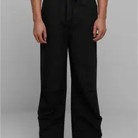 Men's wide poplin trousers - black