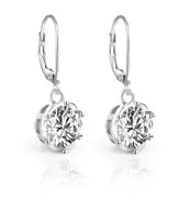 Beneto Výrazné stříbrné náušnice se zirkony AGUC2624