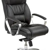 HALMAR Kancelářské křeslo FOSTER černé z pravé kůže – pro sezení 4–6 h