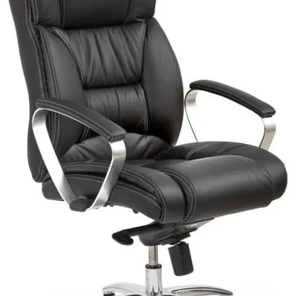 HALMAR Kancelářské křeslo FOSTER černé z pravé kůže – pro sezení 4–6 h