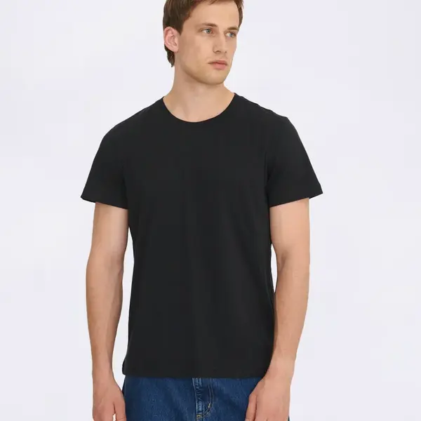 Tričko Organic Basics True Regular Fit Tee Black