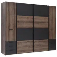Carryhome ŠATNÍ SKŘÍŇ, černá, barvy dubu, 270,3/223/61,2 cm