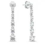 Brilio Silver Elegantní stříbrné visací náušnice se zirkony EA830W