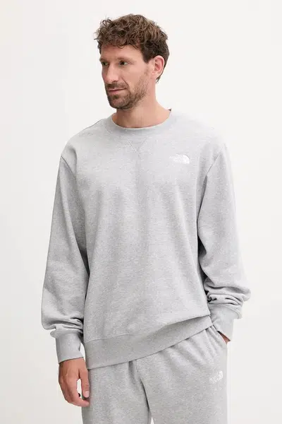 Mikina The North Face Essential pánská, šedá barva, melanžová, NF0A89ETDYX1