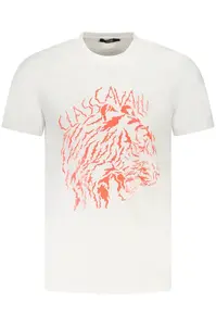 Bílé triko Cavalli Class s krátkým rukávem